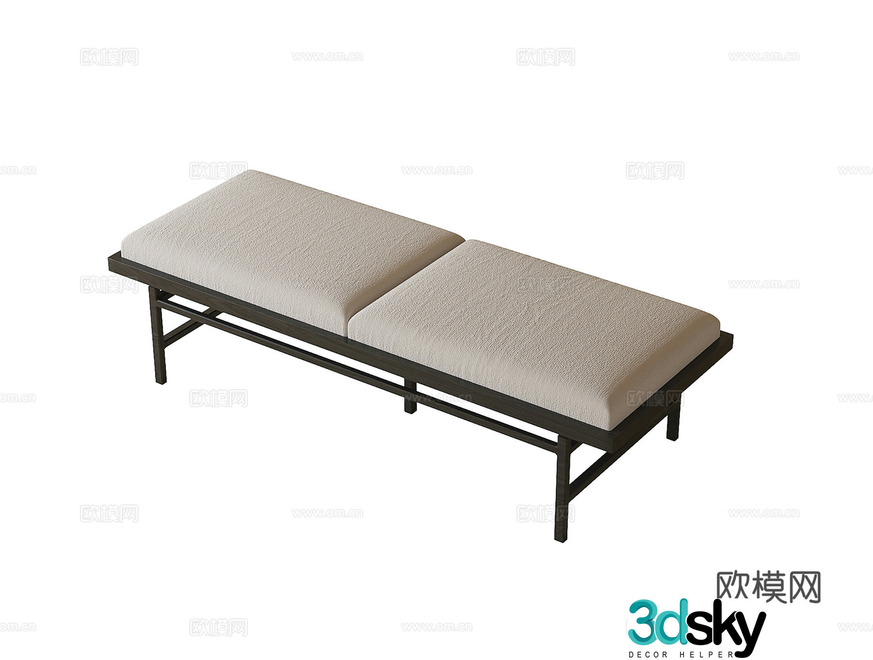 Modern bed stool bench 3d model