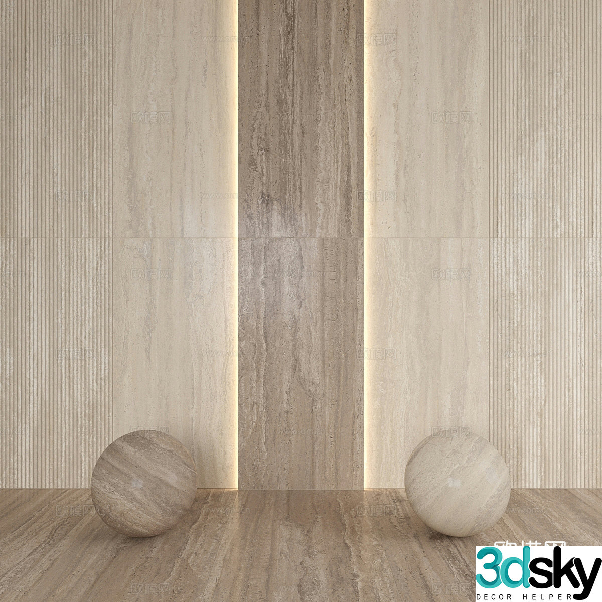 New Chinese floor tiles 3D model