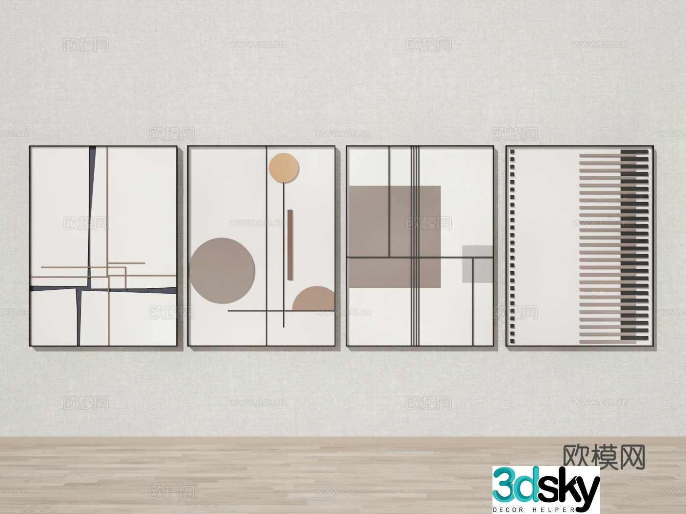 3D model of hanging painting