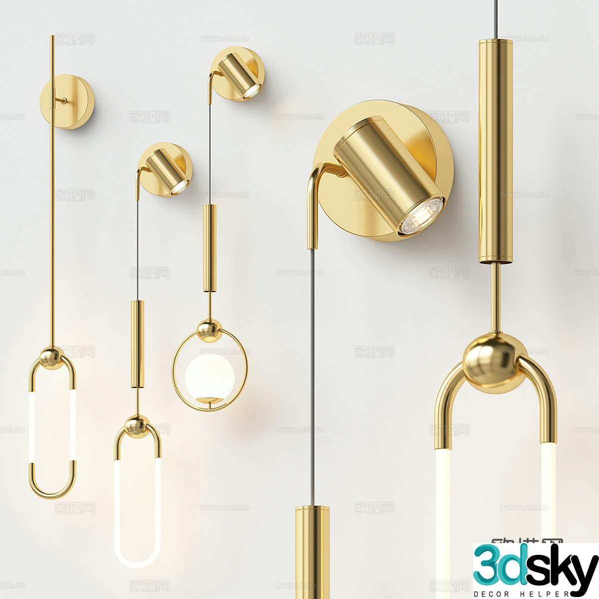 Modern light luxury FINNUR wall light 3d model