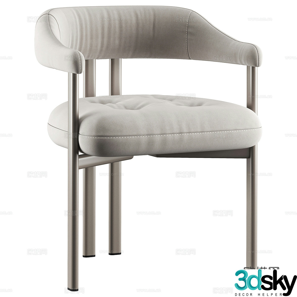 New Chinese style light luxury Greta chair 3d model