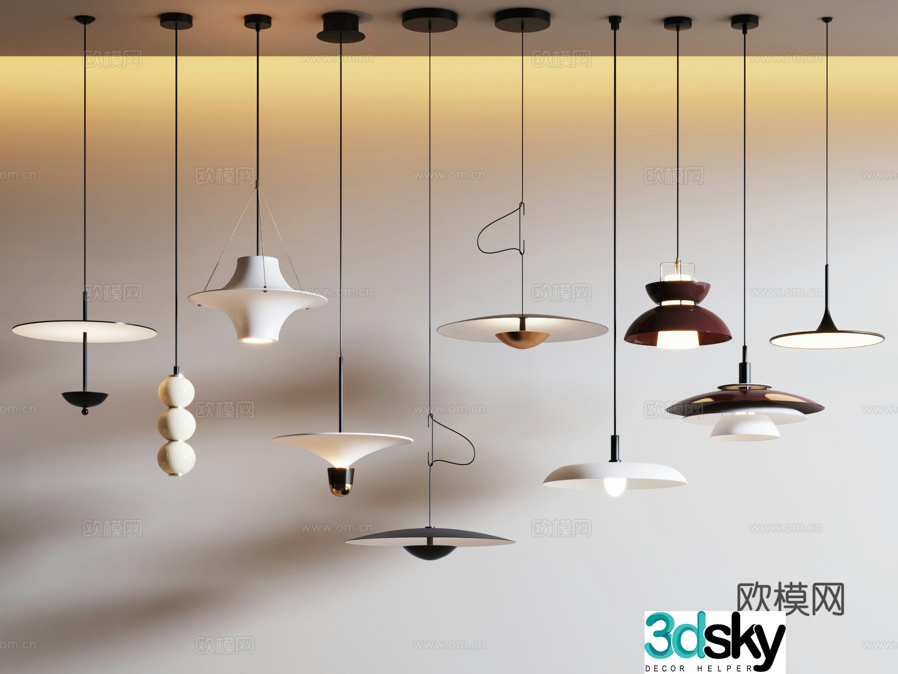 Chandelier combination Small chandelier combination Restaurant chandelier Bedside chandelier Bar chandelier 3D model