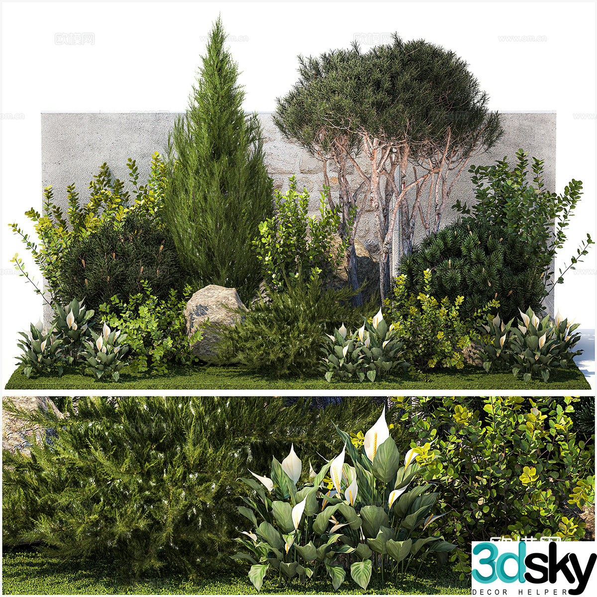 Plant heap Garden landscape 3d model