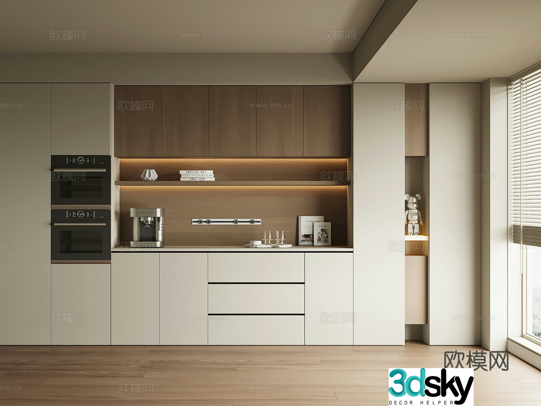 Modern wine cabinet sideboard 3D model