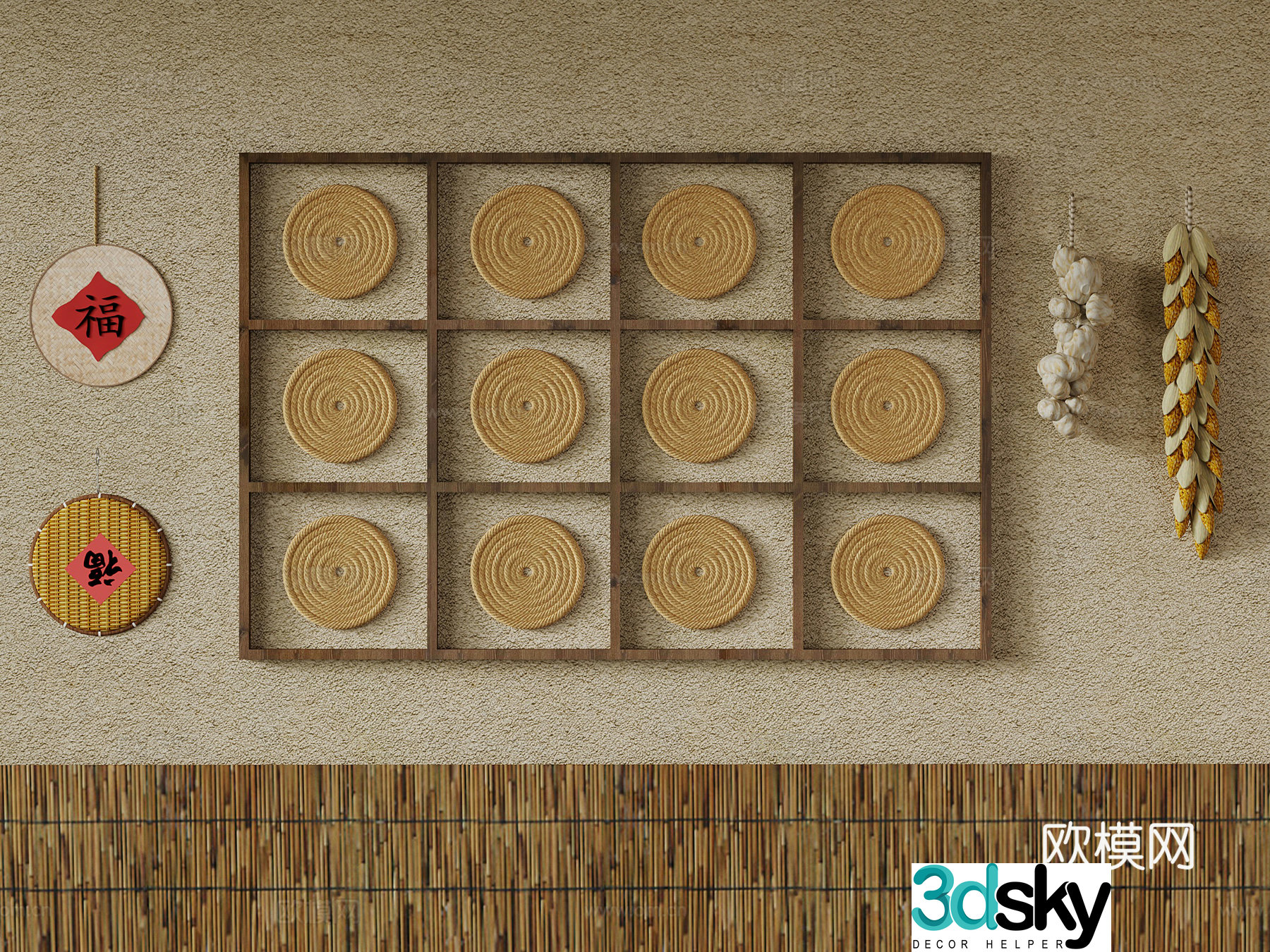 Modern farmhouse pendant decoration 3d model