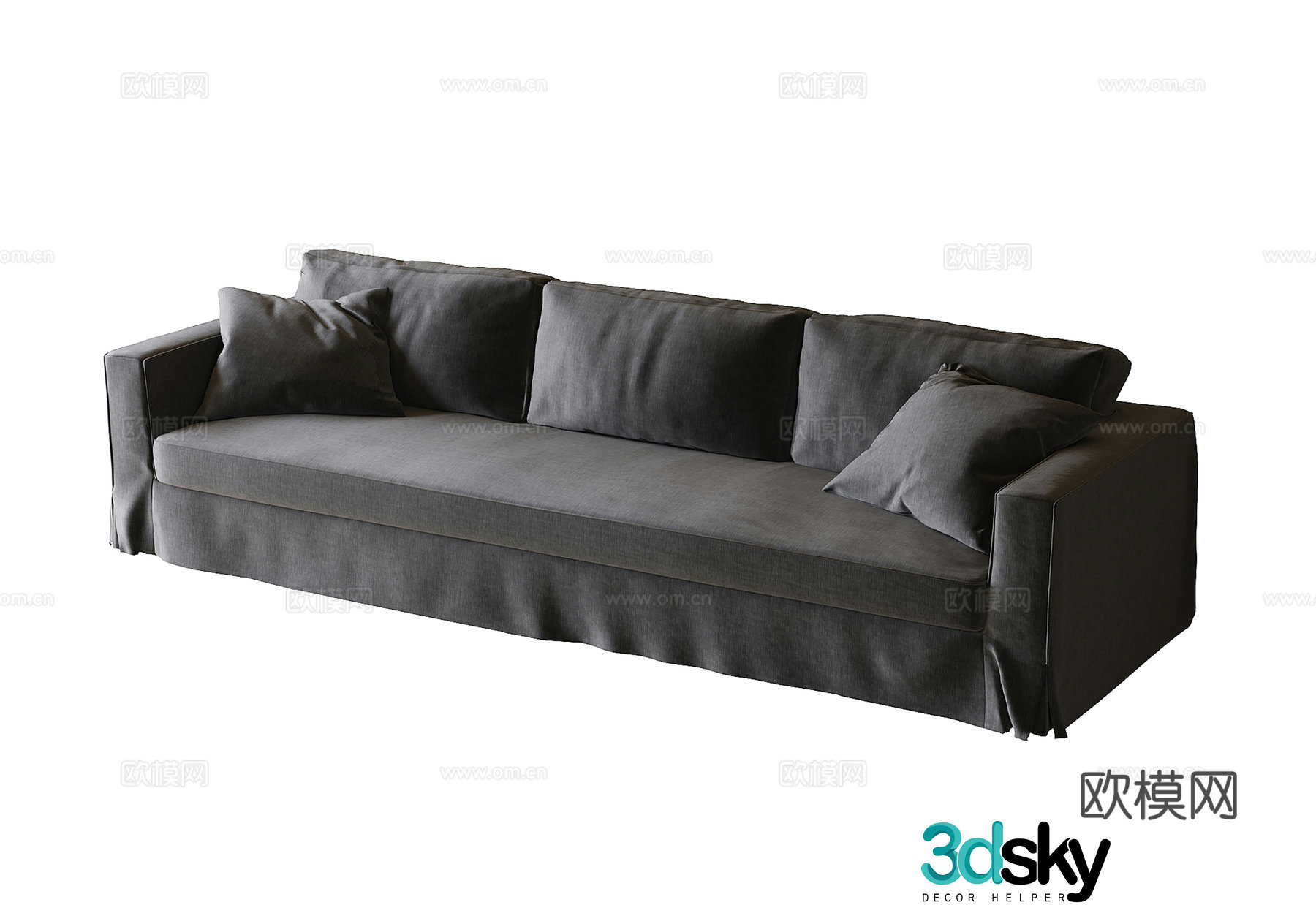 Modern three-person sofa 3d model