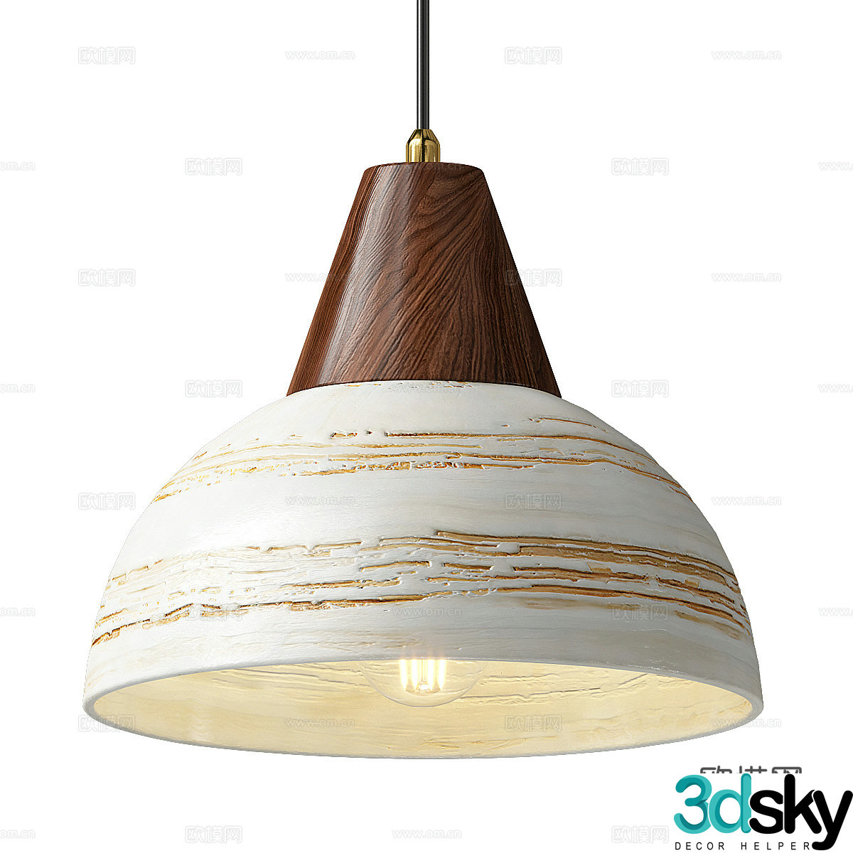 New Chinese ceramic chandelier 3D model