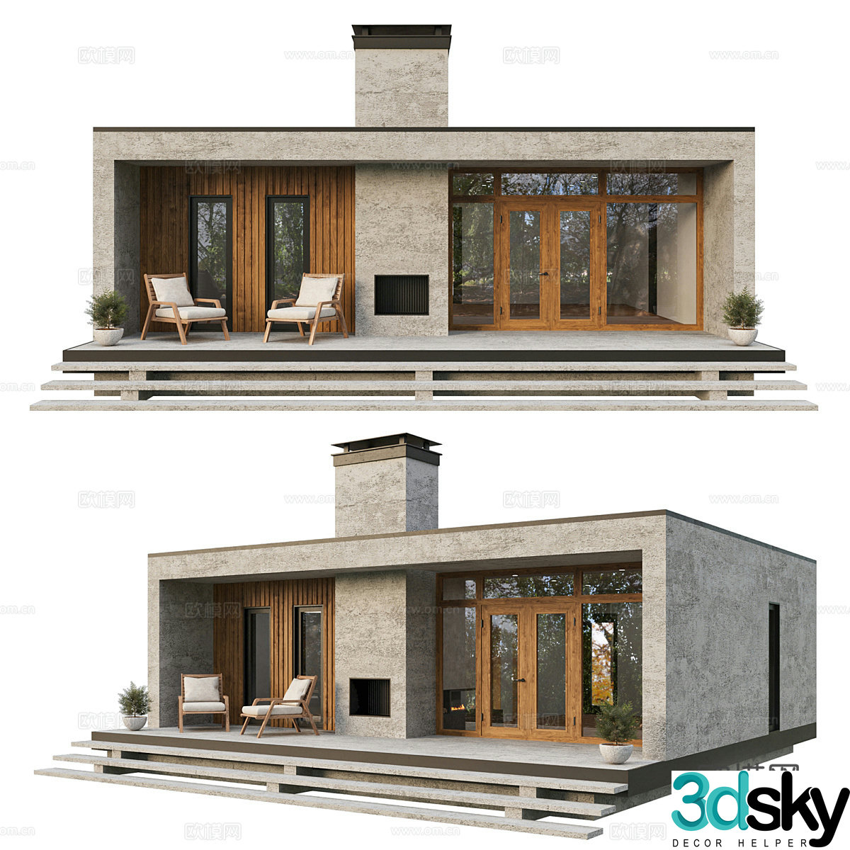 Modern Italian single-family villa 3d model