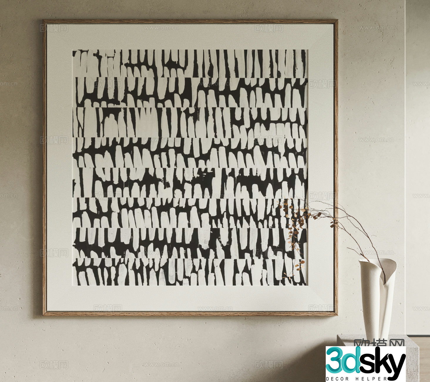 Modern hanging paintings Abstract paintings Decorative paintings Wasabi hanging paintings 3d model