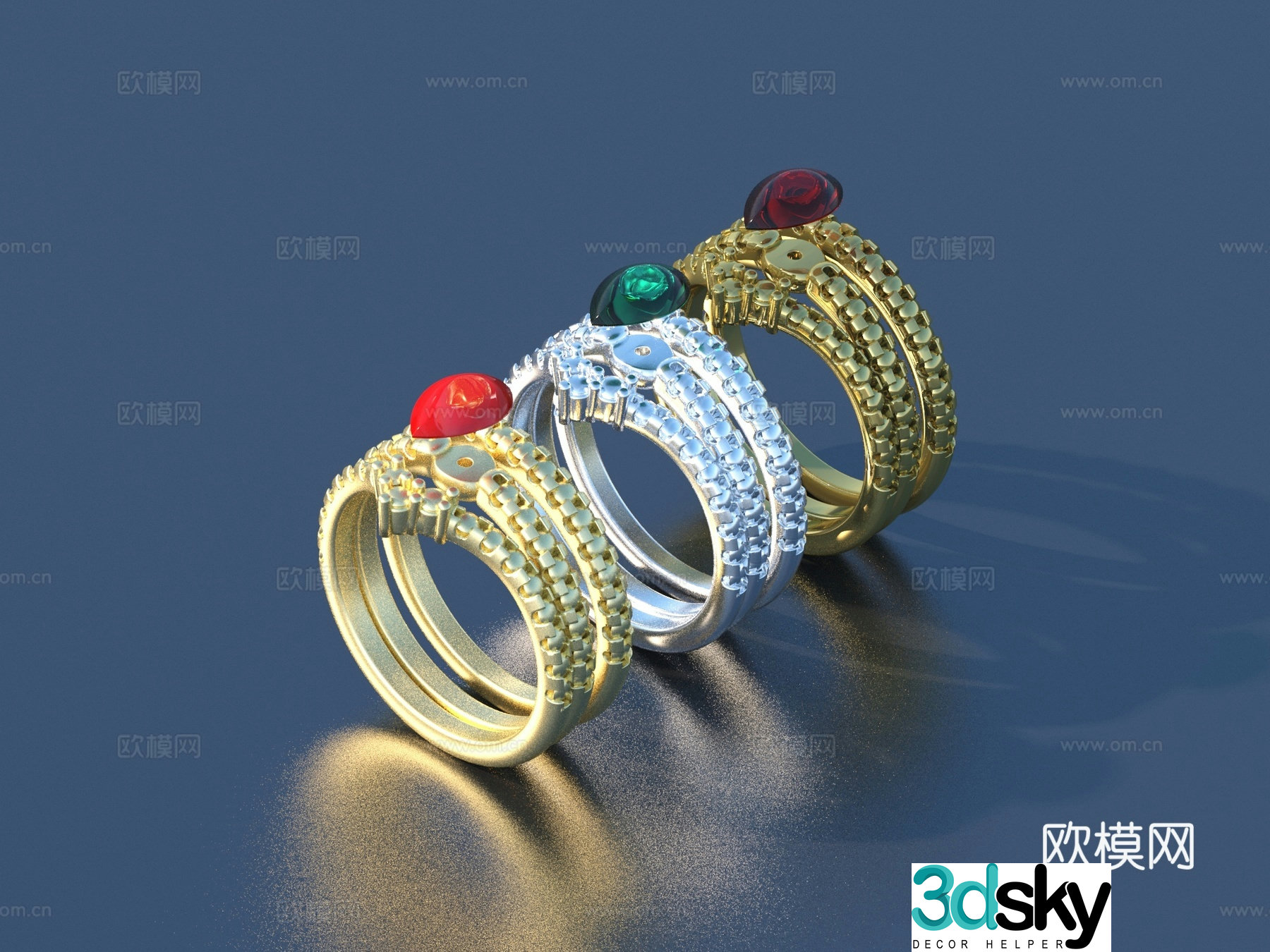 Ring Diamond Ring Gem Ring Gold Ring Silver Ring Jewelry 3D Model