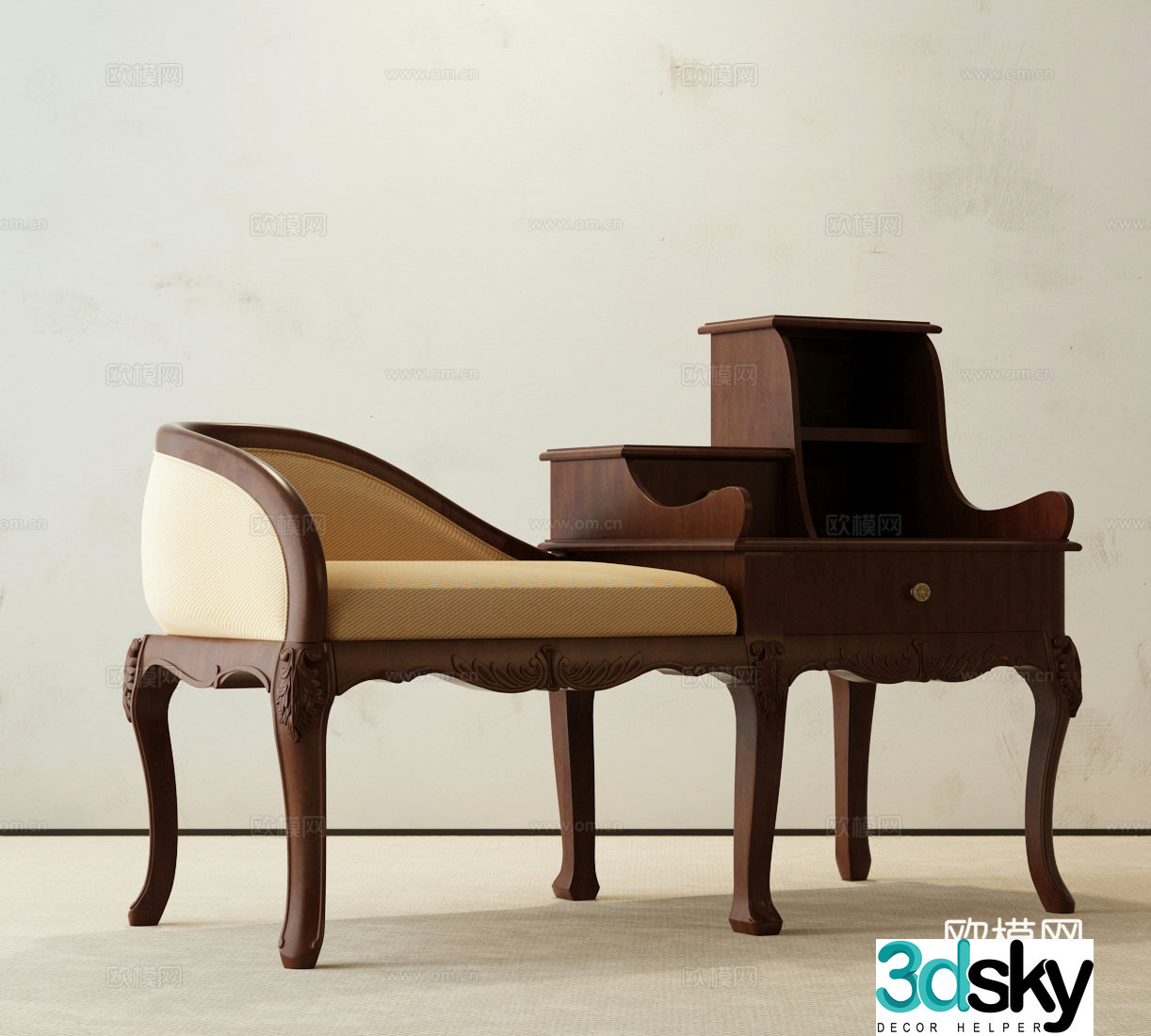American Chairman French Chairman 3D Model