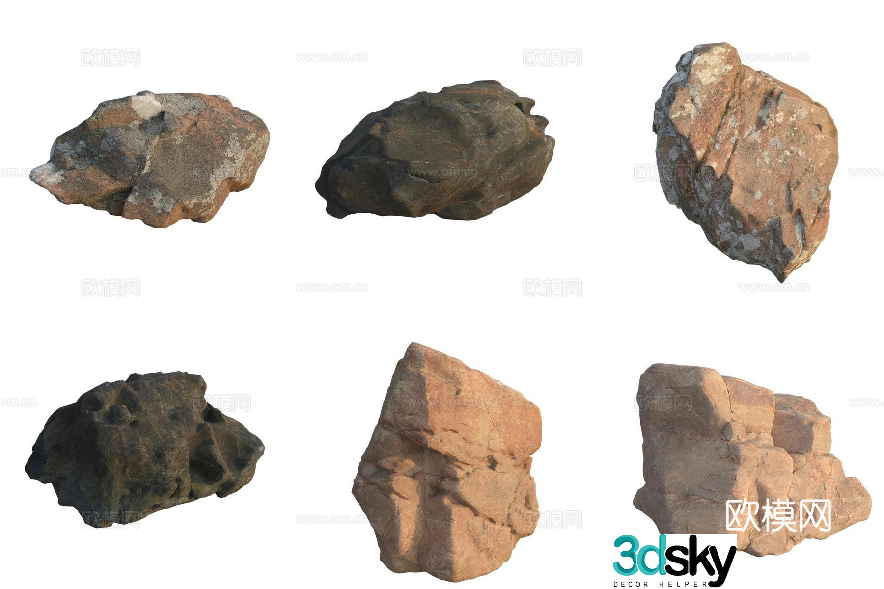 Seaside stone rock 3d model