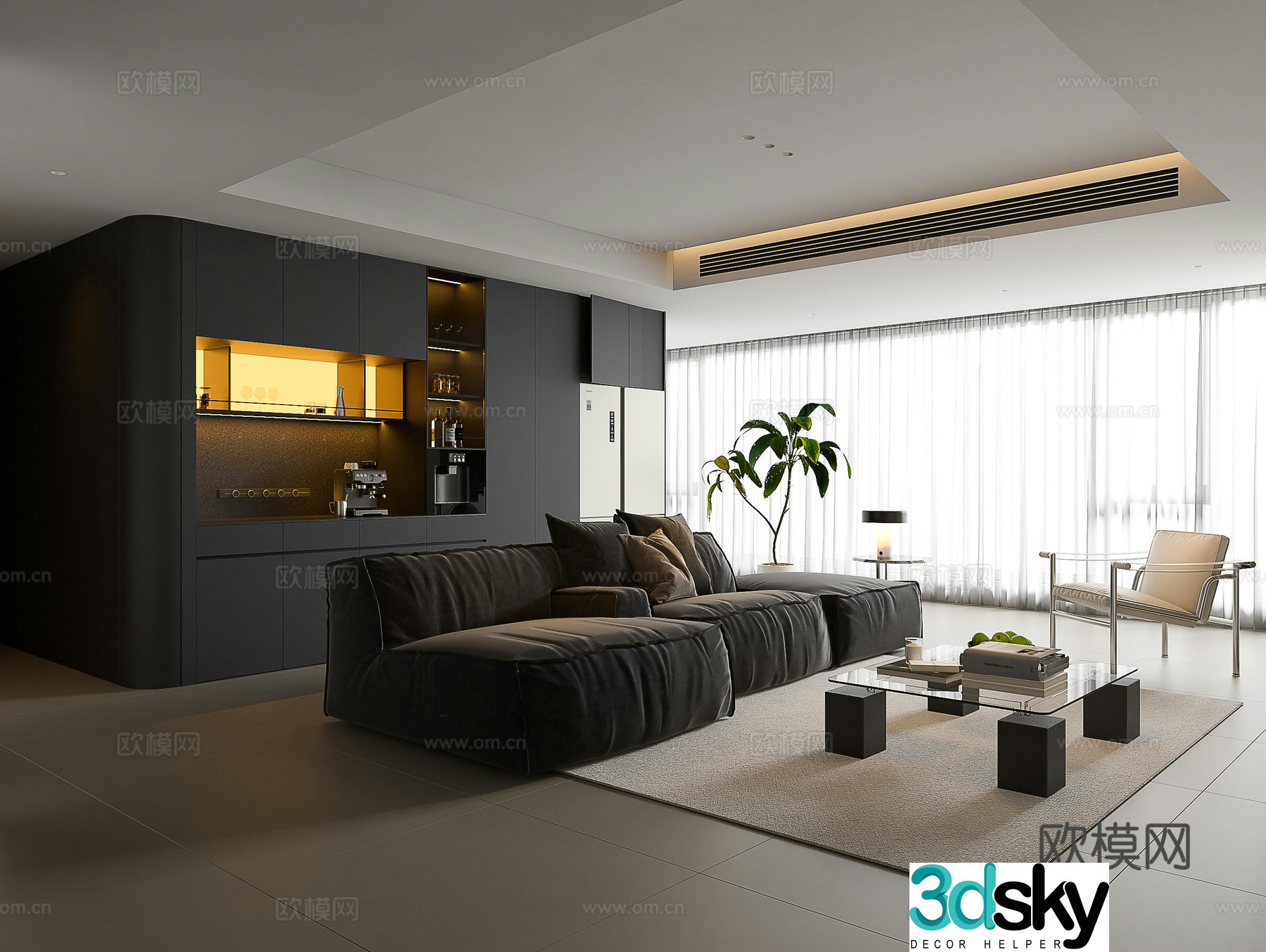 Italian living room modern living room large flat living room log living room creamy living room modern sand 3d model