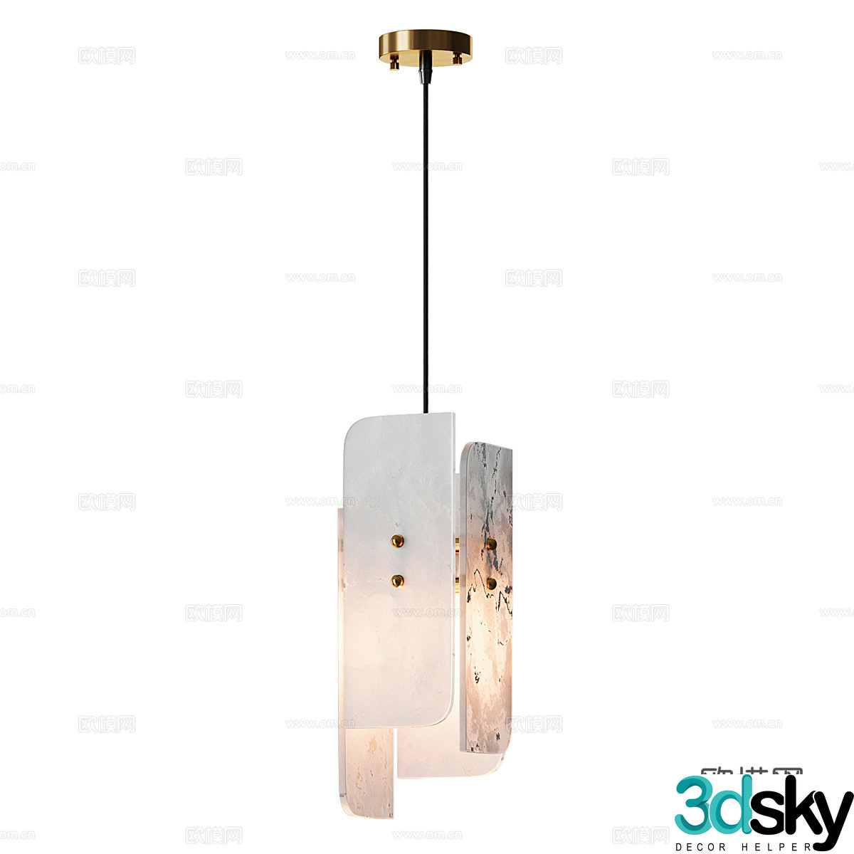 Modern Megalith Mini Chandelier 3d Model