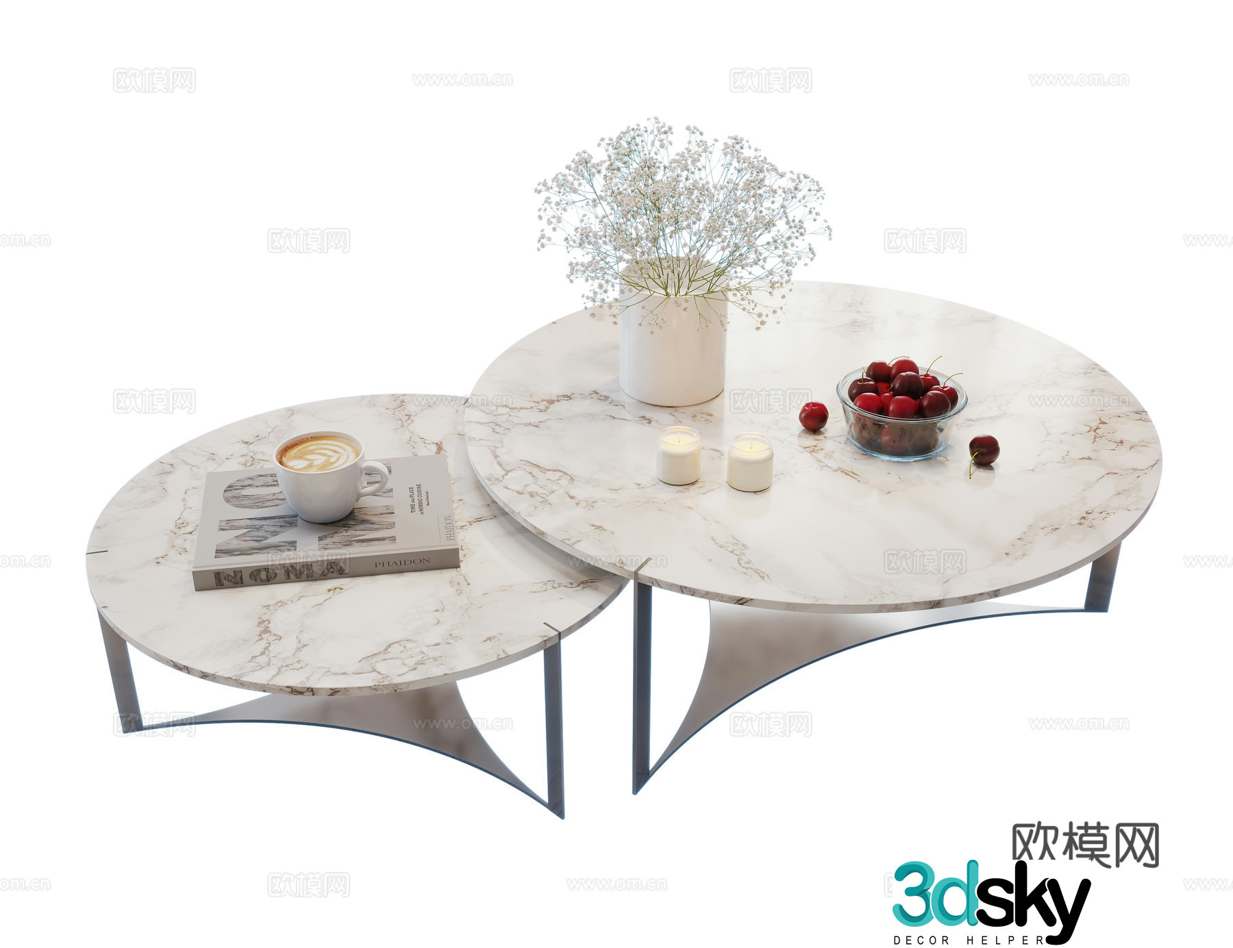 Modern coffee table marble coffee table letter coffee table round coffee table coffee table ornament 3D model