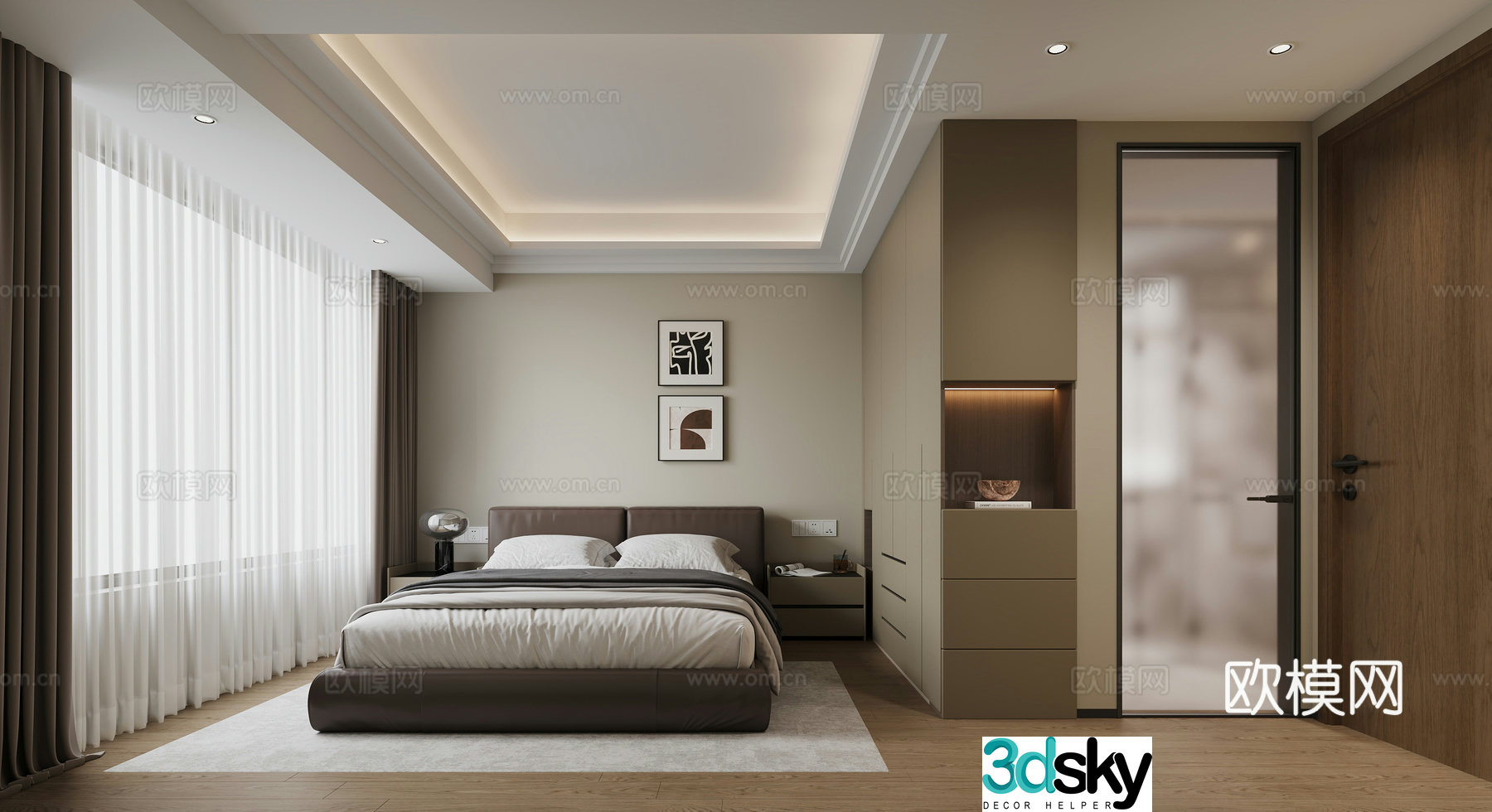 New Chinese bedroom 3D model