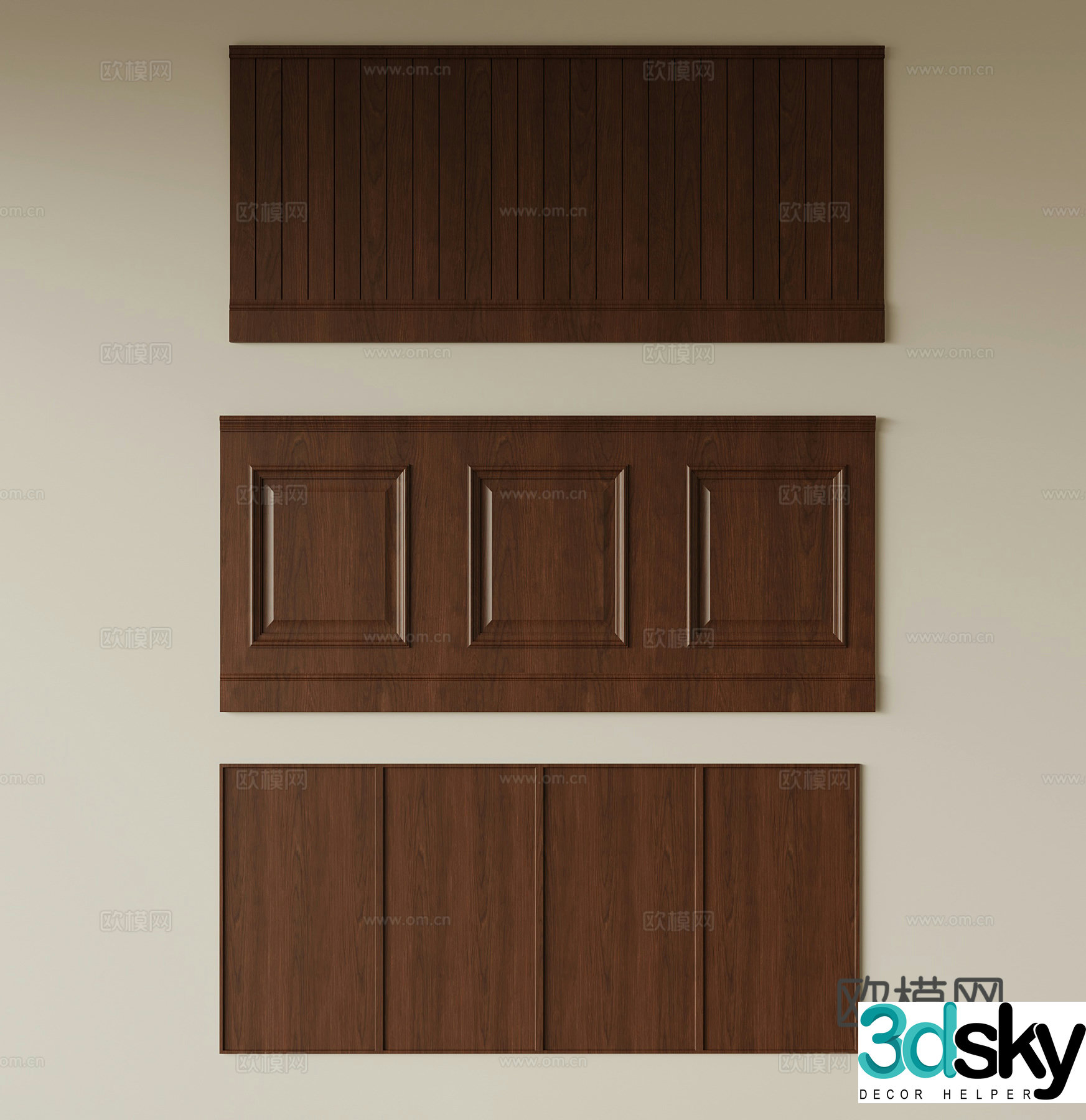 Middle style wall panel wall skirt 3d model