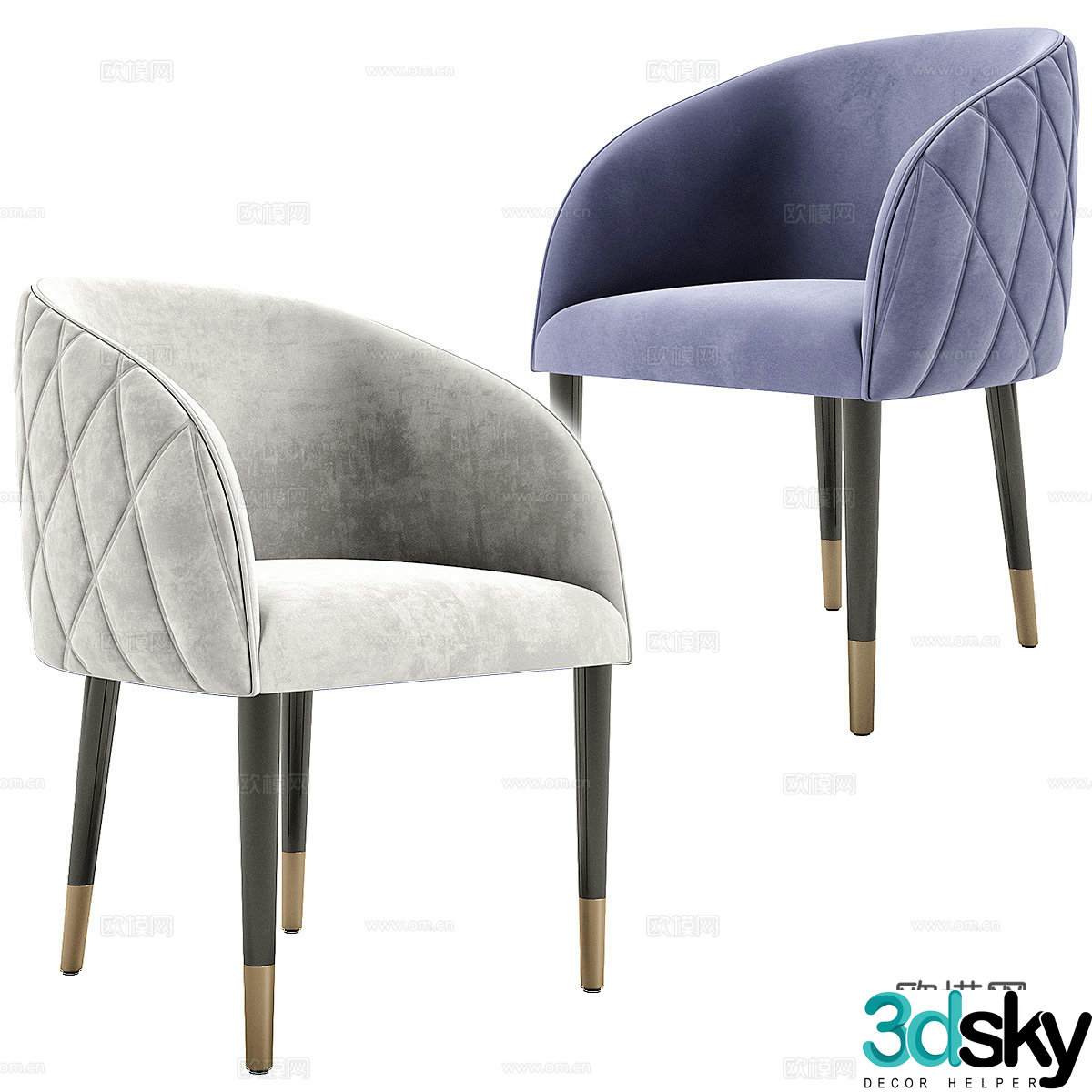New Chinese dining chair 3D model