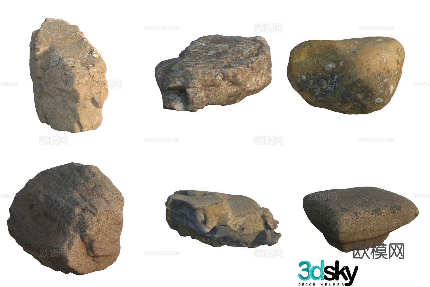 Seaside stone rock 3d model