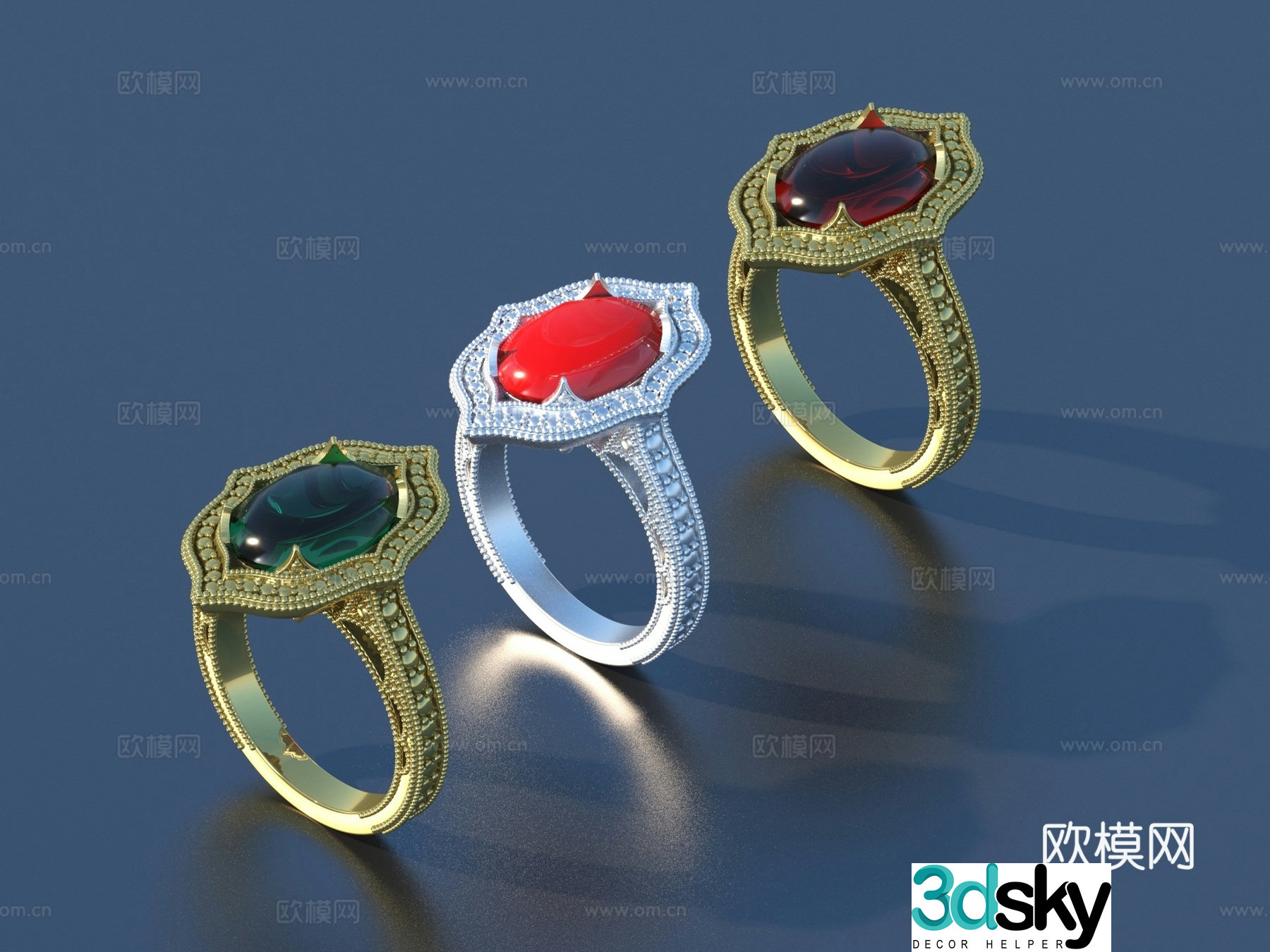 Ring Diamond Ring Gem Ring Gold Ring Silver Ring Jewelry 3D Model