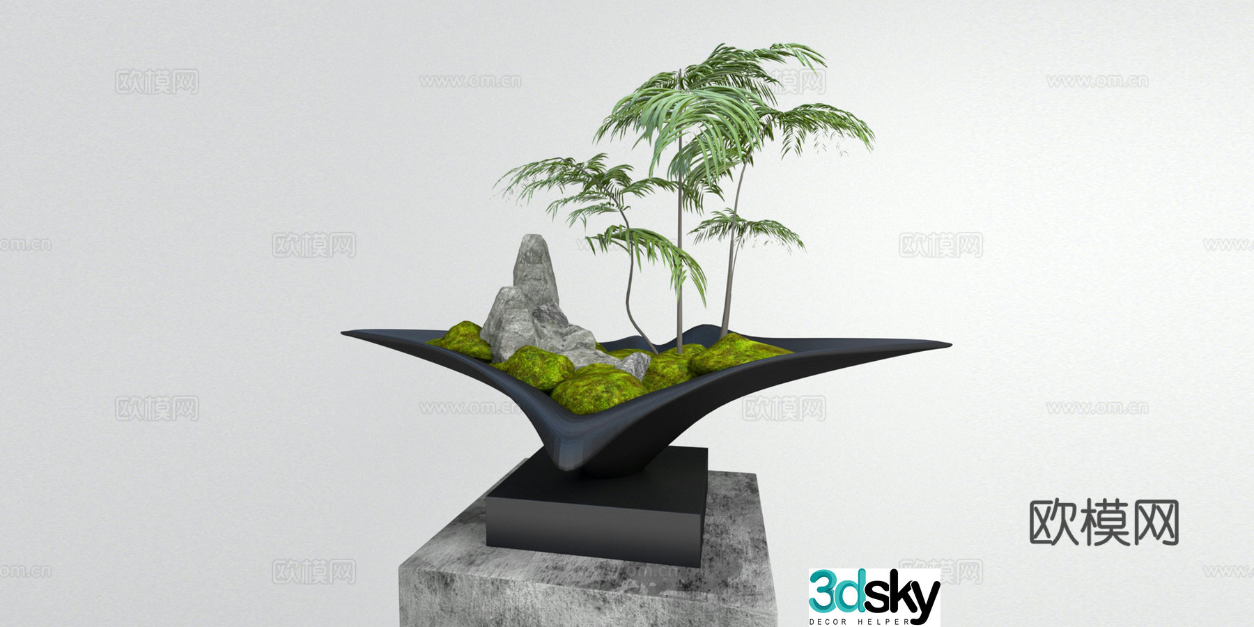 Moss fern potted plants Moss fern potted plants 3d model