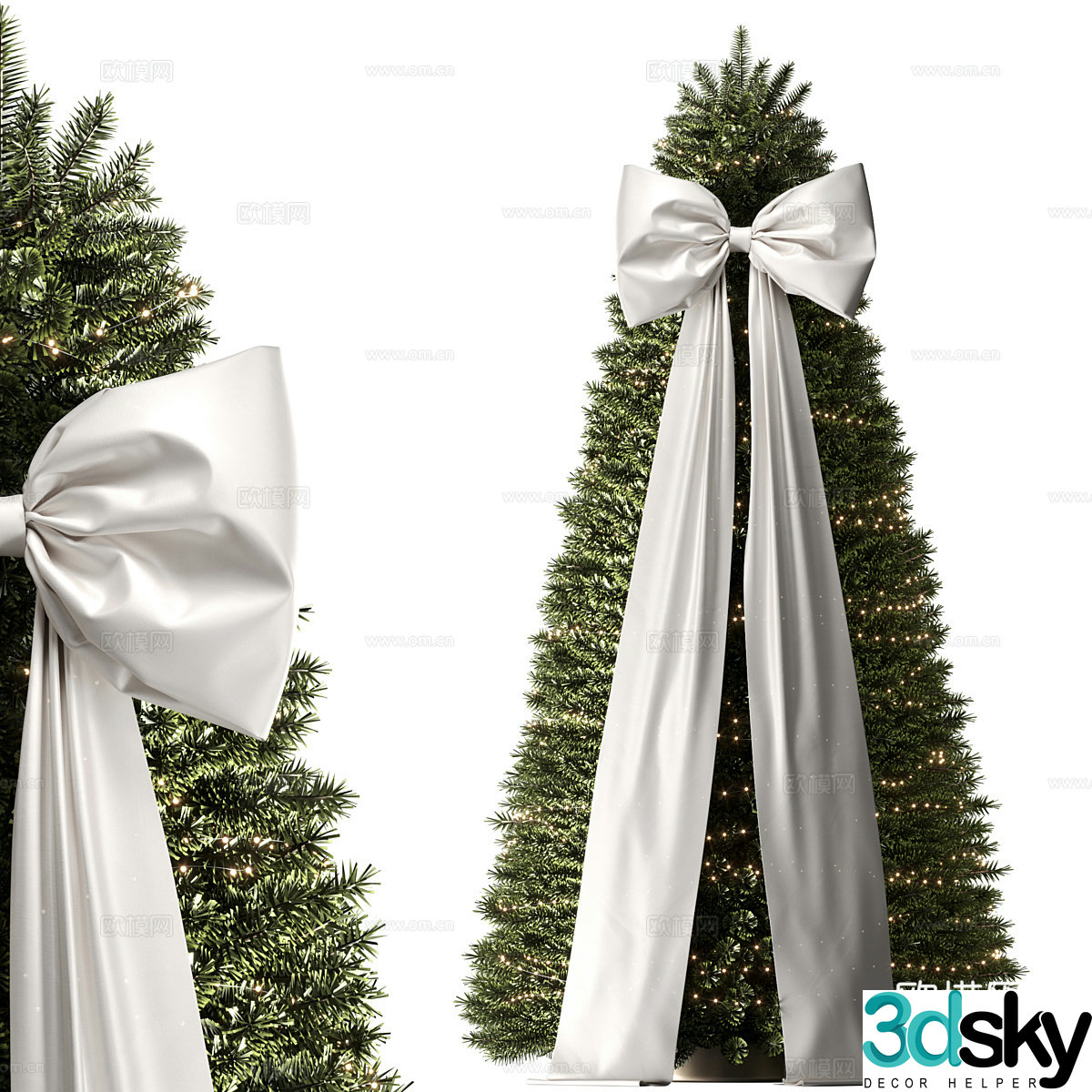 Christmas tree bow 3d model