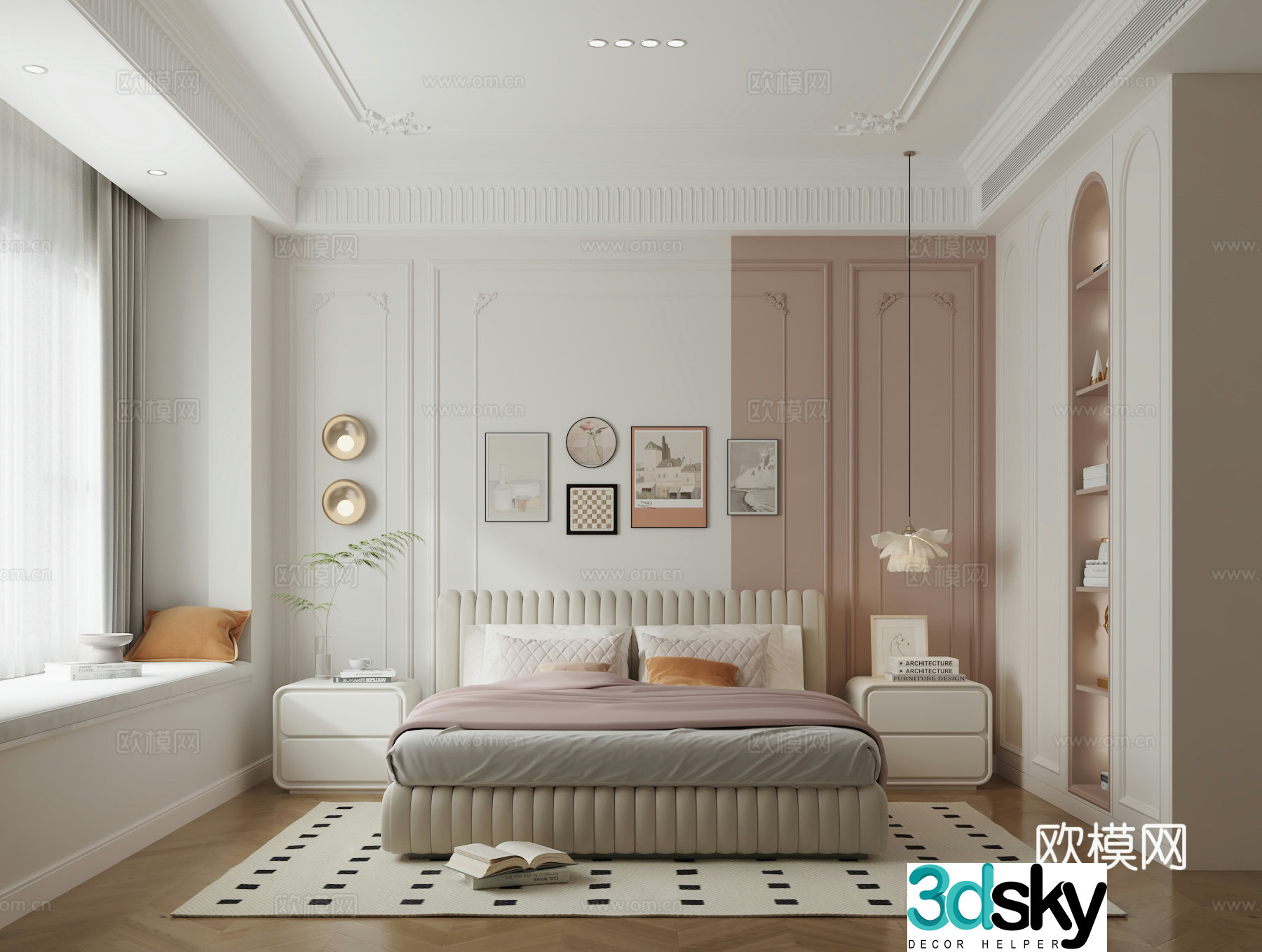 Modern French bedroom 3d model