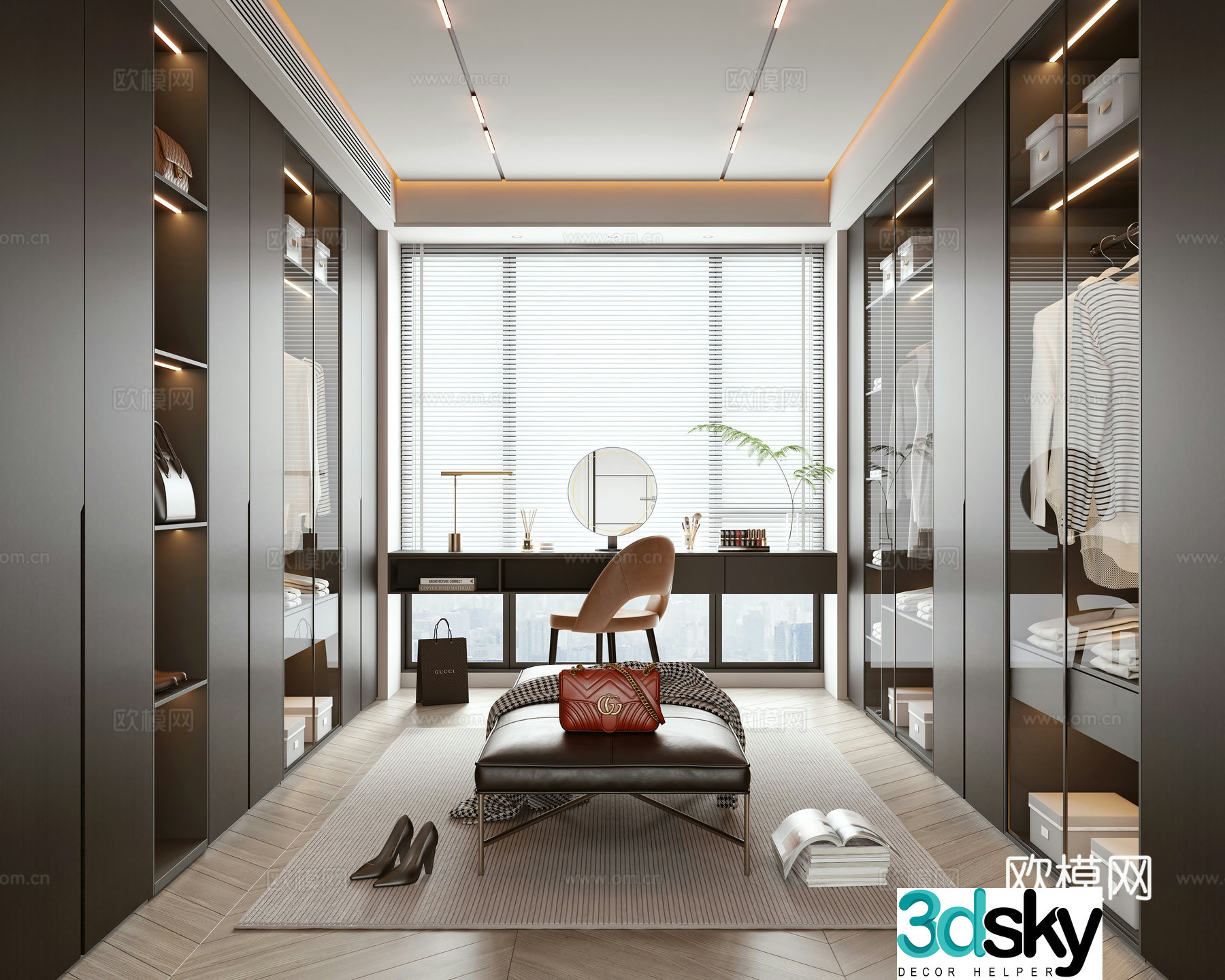 Modern cloakroom 3d model