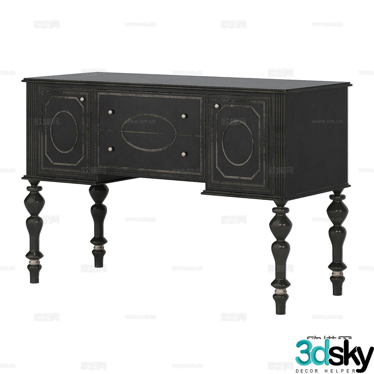 French entrance cabinet side cabinet chest cabinet 3d model