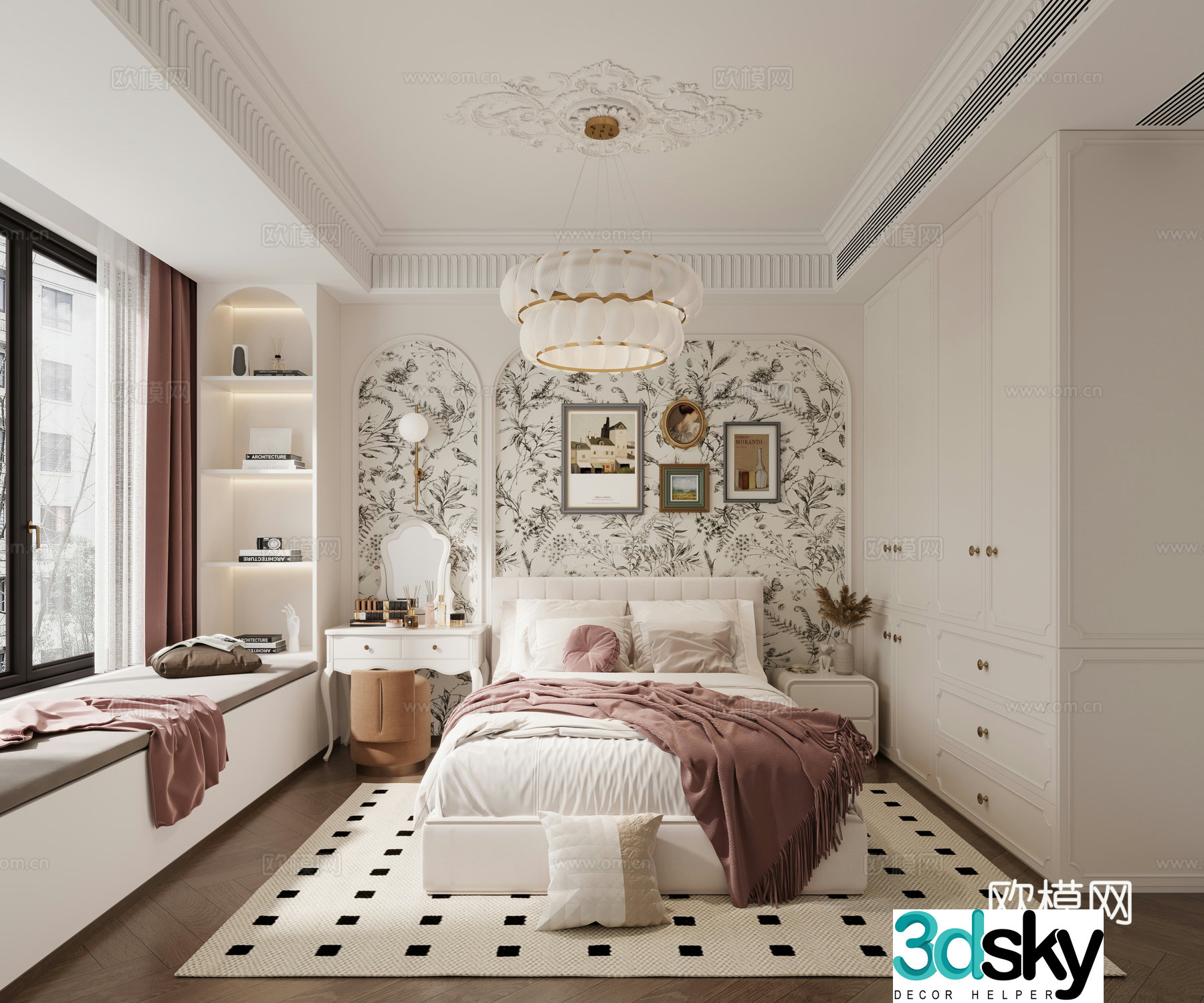 Medium-old bedroom 3d model