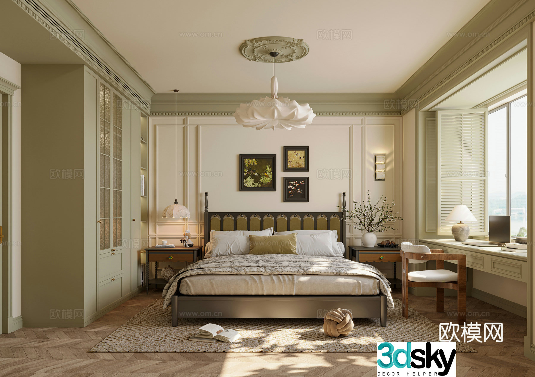 Middle-aged bedroom 3d model