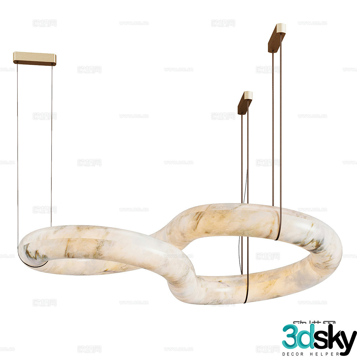 Modern Italian light luxury decorative chandelier 3d model