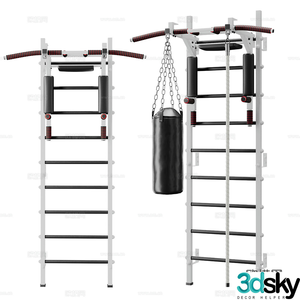 Modern fitness equipment 3d model