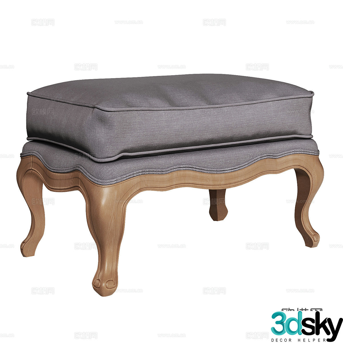 European sofa stool 3D model