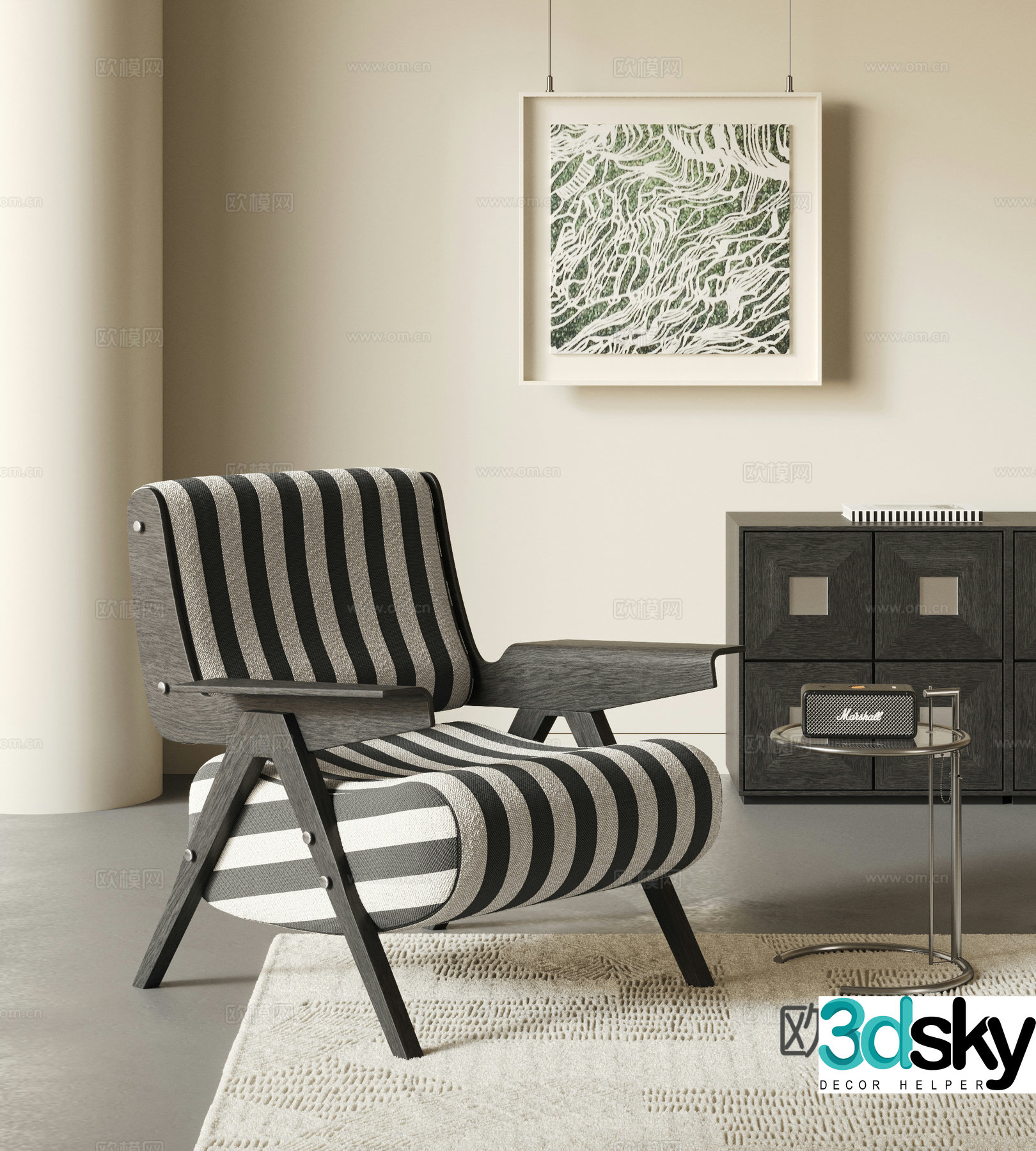 French medieval leisure chair 3d model