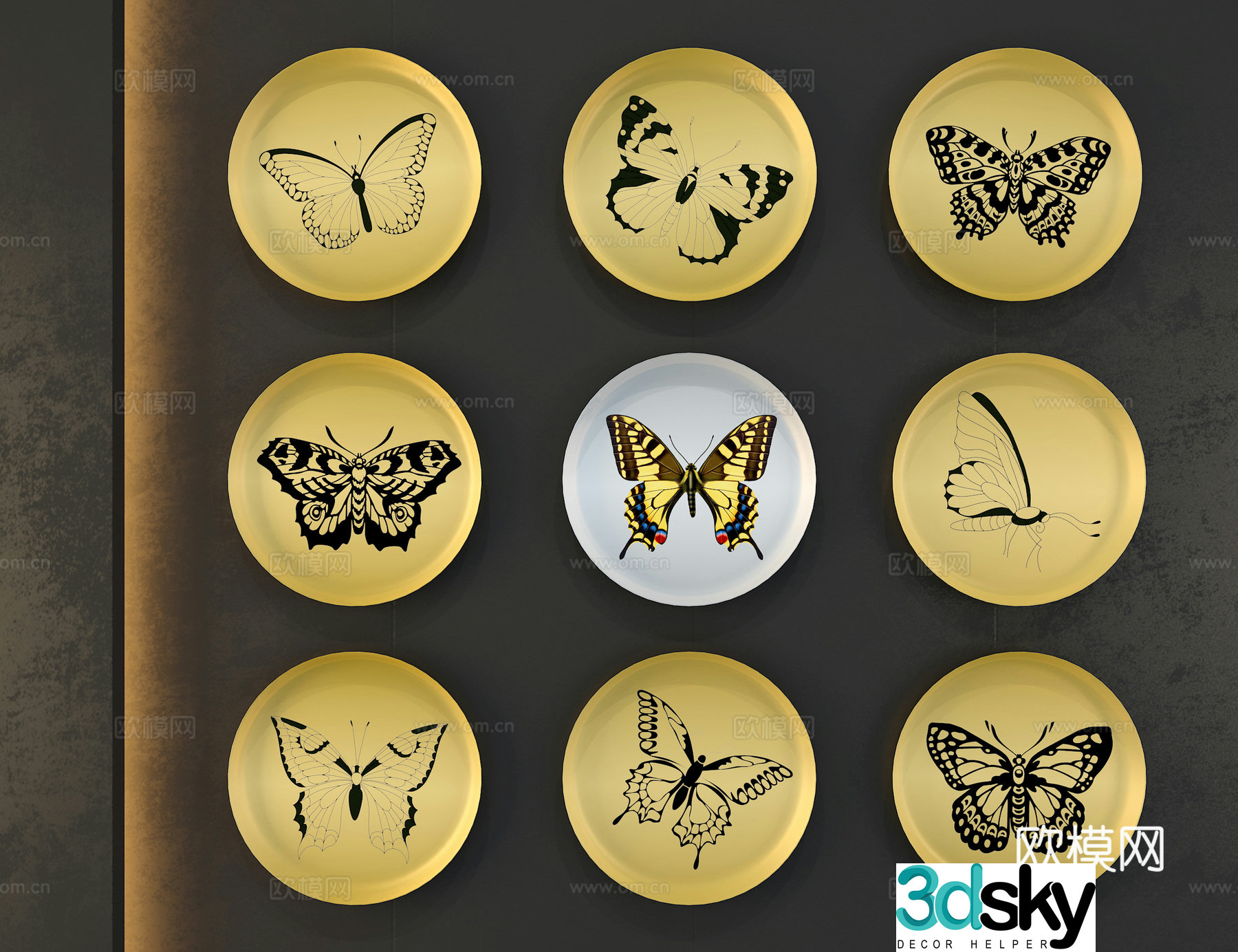 3D model of dish wall decoration