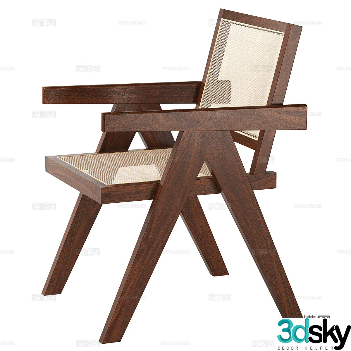 Wasabi wind single chair Wasabi wind dining chair Rattan dining chair Rattan dining chair Rattan single chair Rattan leisure chair B&B 3D model
