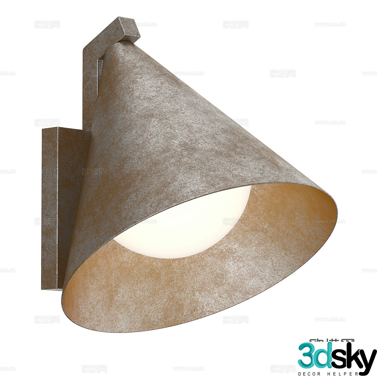 Modern metal wall lamp 3d model