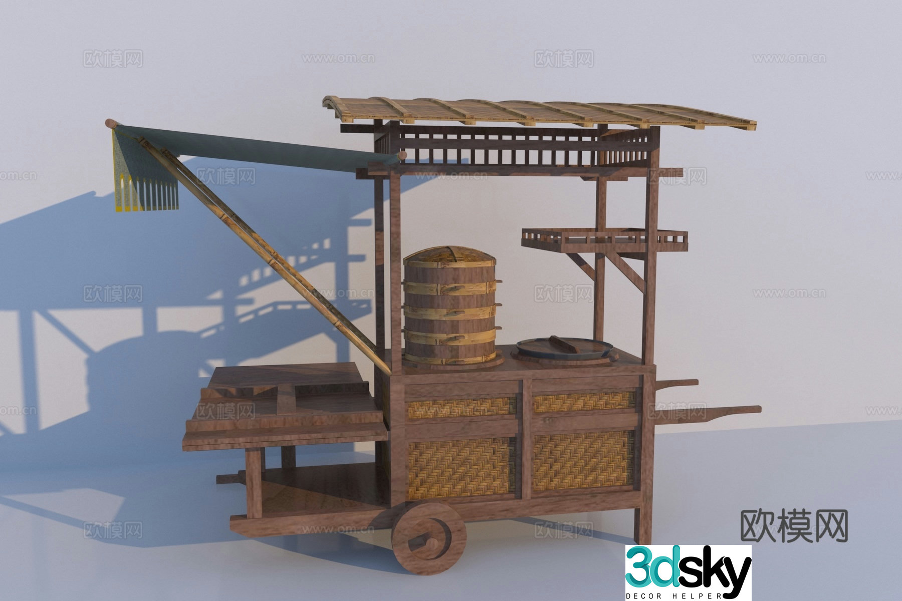 Chinese street stall 3d model