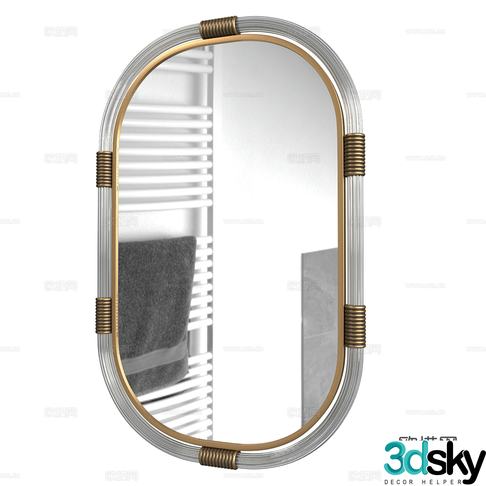 Modern light luxury decorative mirror 3D model