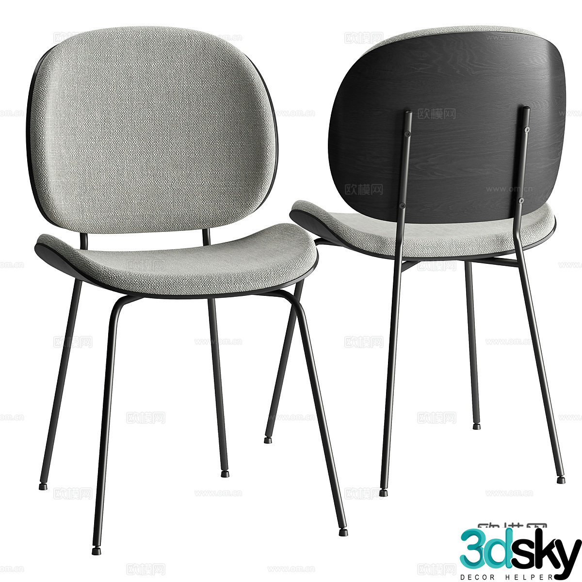 Modern Italian JYSK TESTRUP Dining Chair 3D Model
