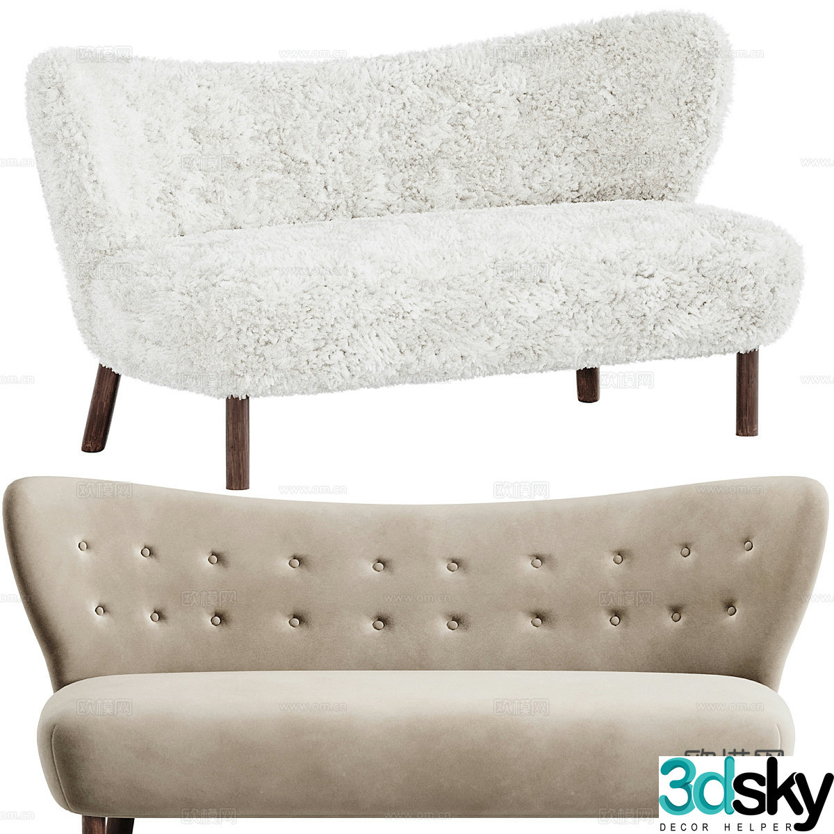 New Chinese casual sofa 3D model