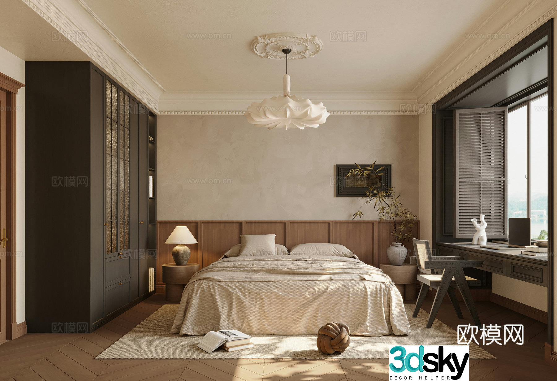 Middle-aged bedroom 3d model