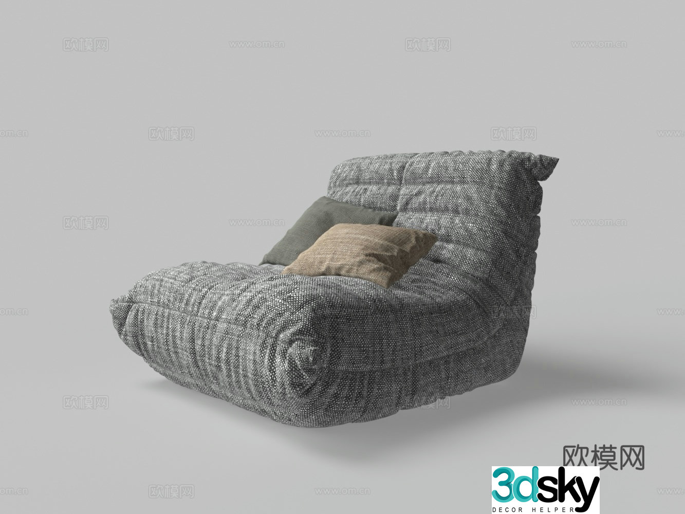 Modern fabric lazy sofa 3d model