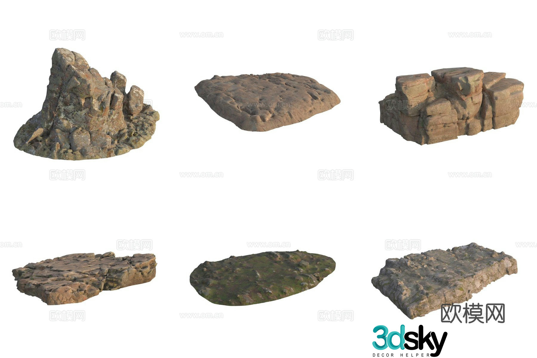 Seaside stone rock 3d model