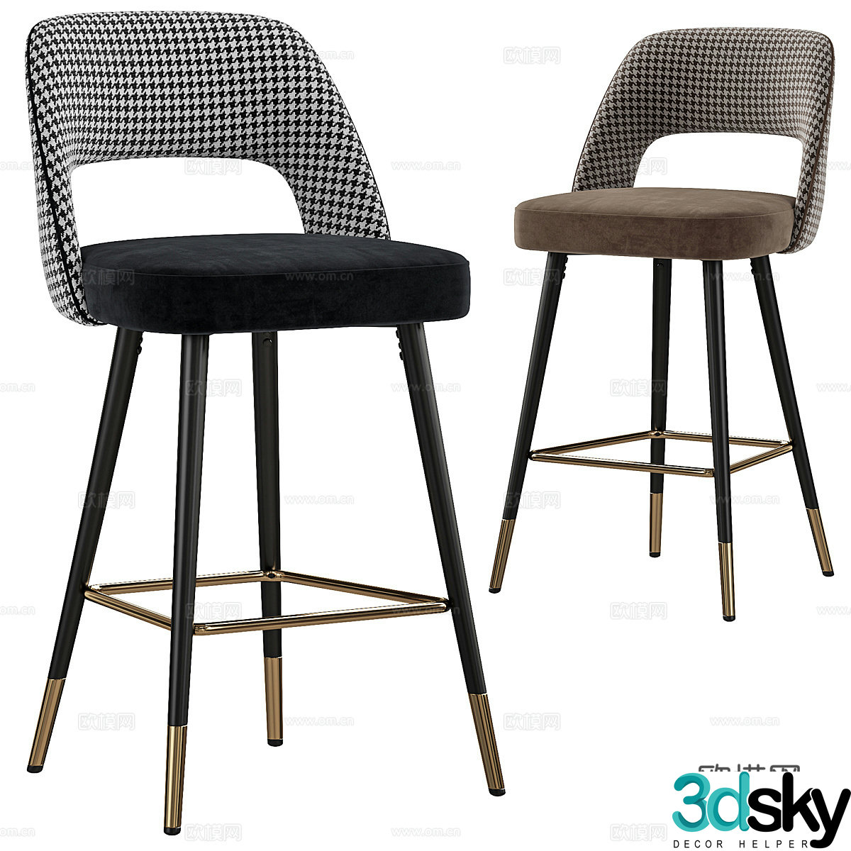 New Chinese style light luxury Ghedi stool 3D model
