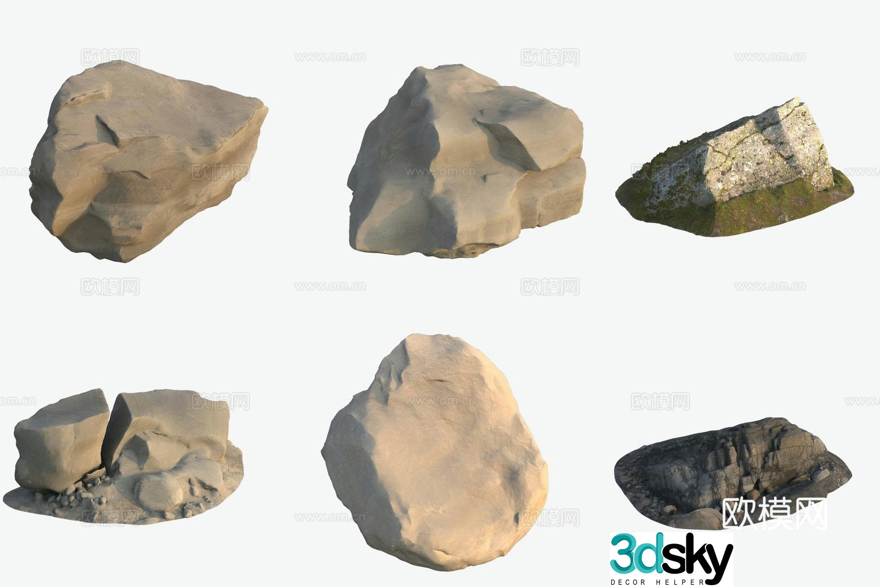 Big stone boulder rock 3d model