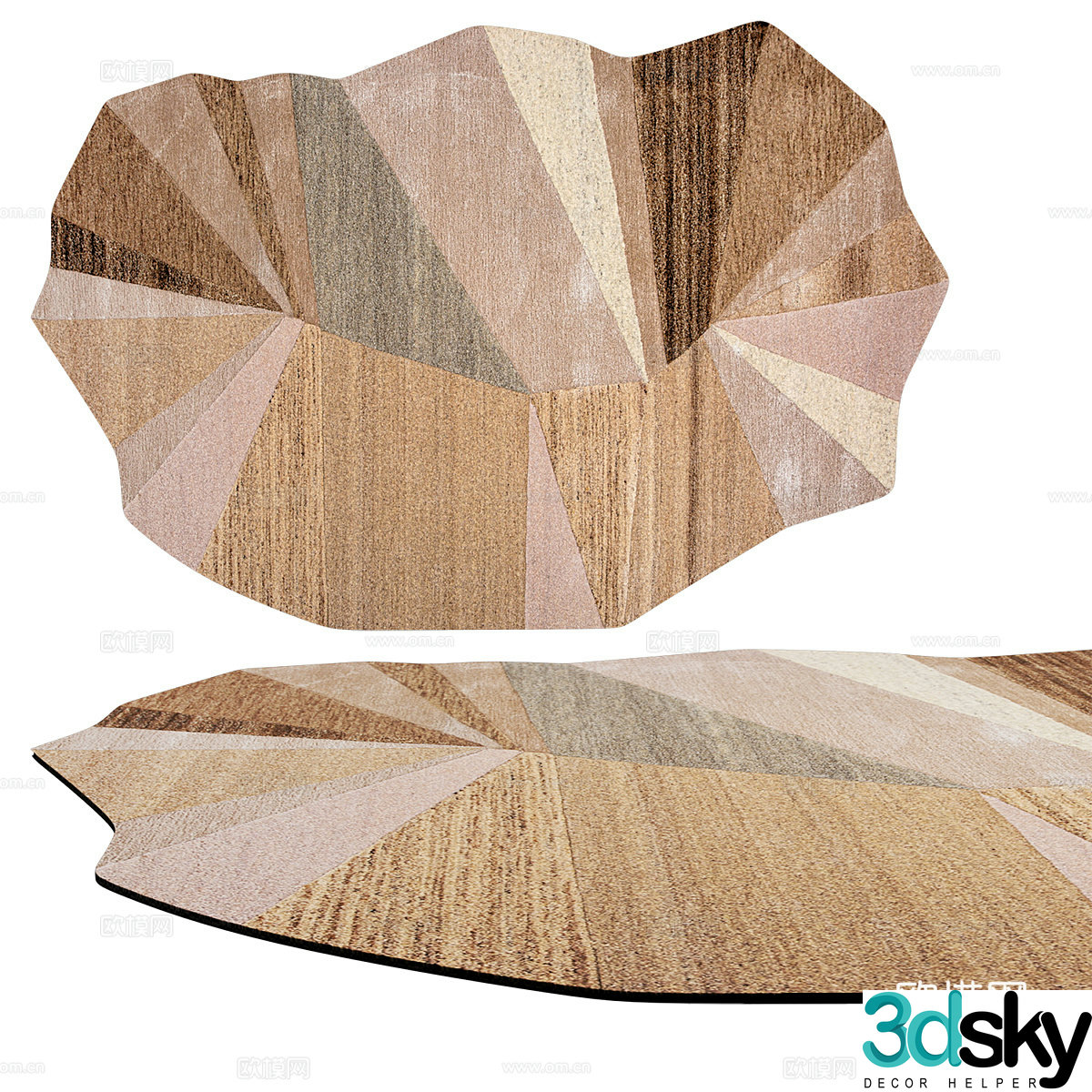 Modern minimalist carpet Carpet Simple carpet Polygonal carpet Living room carpet 3d model