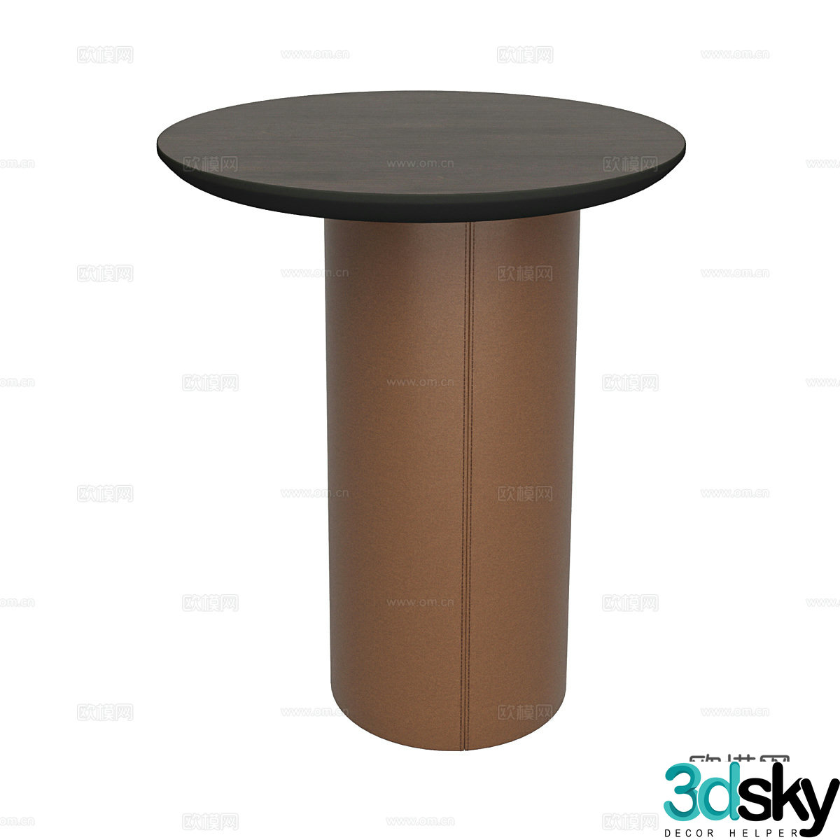 Simple side table sofa side table bedside table round side table round side table leather side table 3D model