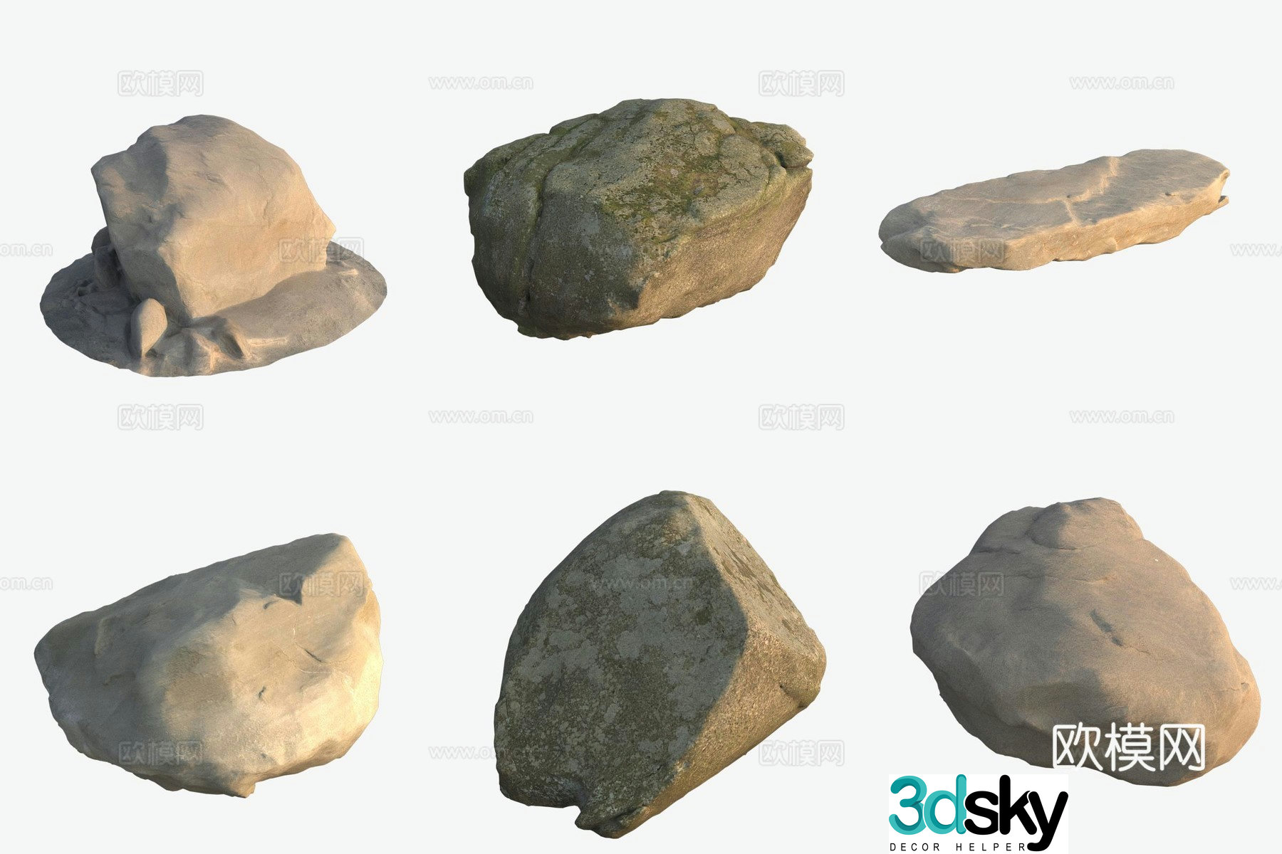 Big stone boulder rock 3d model